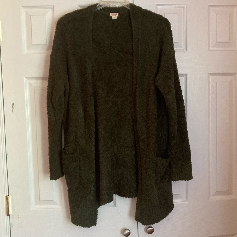 Mossimo Warm Fuzzy Olive Green Cardigan